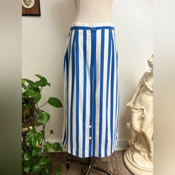 Vintage 90s Bold Striped Summer Midi Skirt - Picture 8 of 8